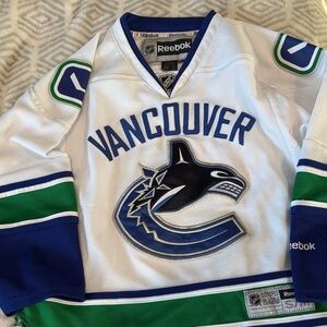 Reebok Vancouver White Jersey with Blue and Green